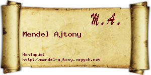 Mendel Ajtony névjegykártya